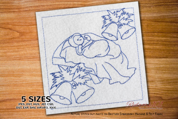 Baby Jesus in a Manger Embroidery Design